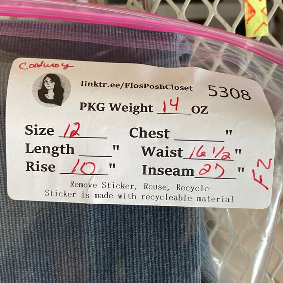 Ann Taylor Loft Corduroy Ribbed Jeans Size 12 Straight Leg - Picture 10 of 10